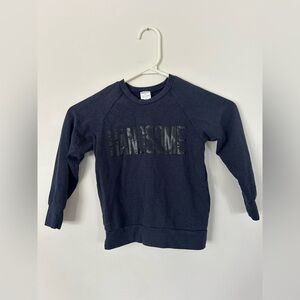 Posh & Cozy Navy “HANDSOME” Crew Neck 4T